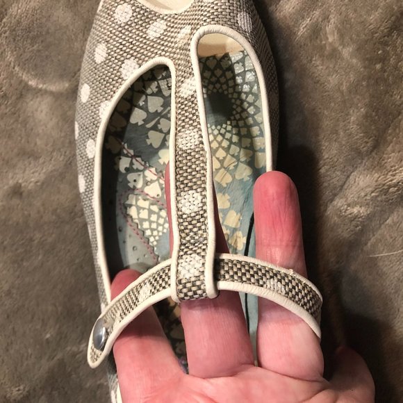 Size 39 Irregular Choice Mary Jane, peep toe, kitten heel, polka dotted, shoes. - Picture 6 of 10